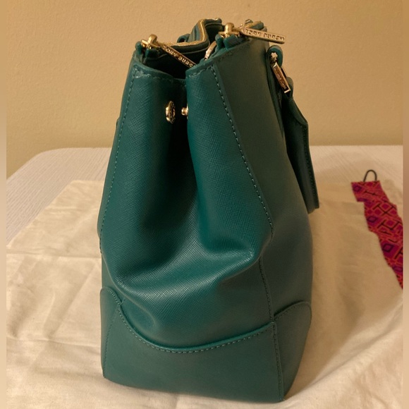 Green Tory Burch Robinson Double Zip Tote - Picture 7 of 14